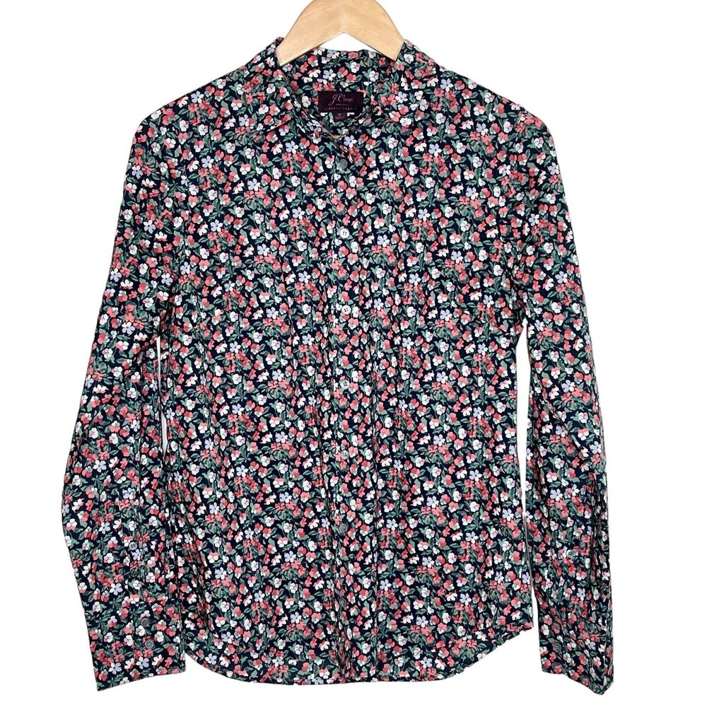 J. Crew Liberty Slim Perfect Shirt Sarah Floral Print Women’s Size 8 Cotton